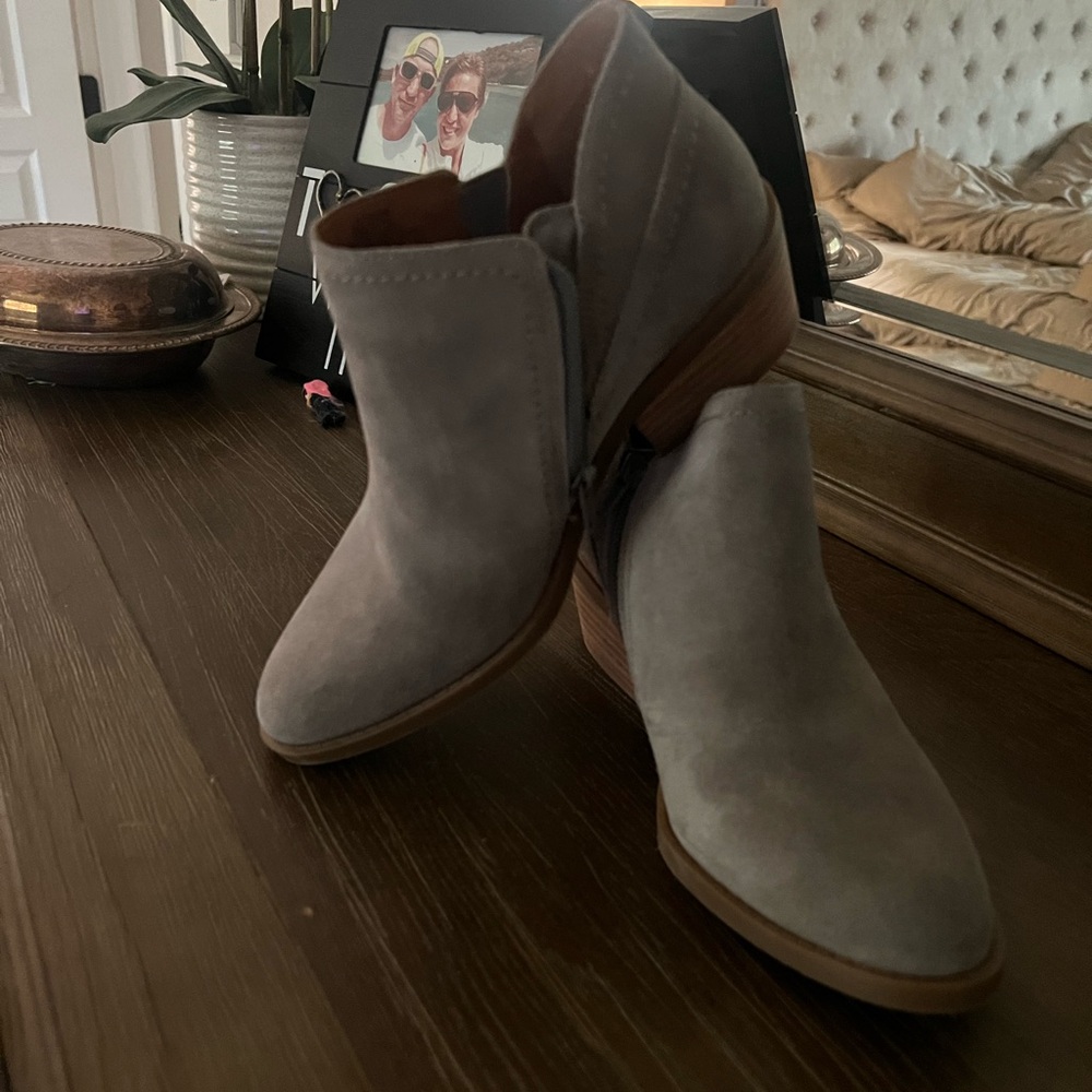 Gray Suede Women’s Booties - Picture 4 of 4